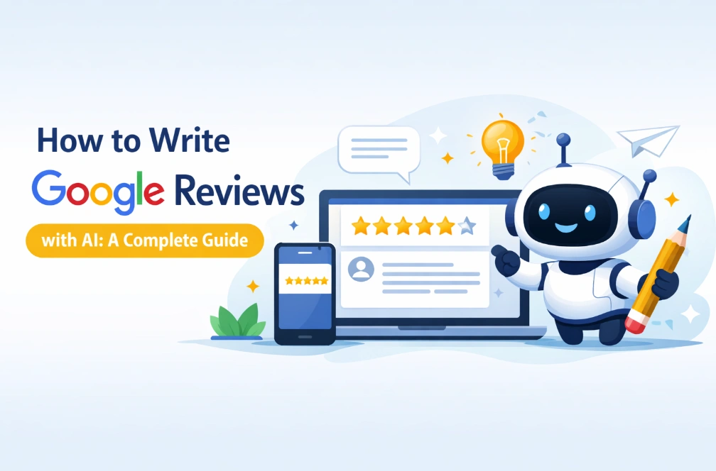 Google review generator example showing a polished local business review draft
